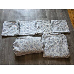 Country Living 6-Piece Floral Snowflake Bedding Sheet Set King Size